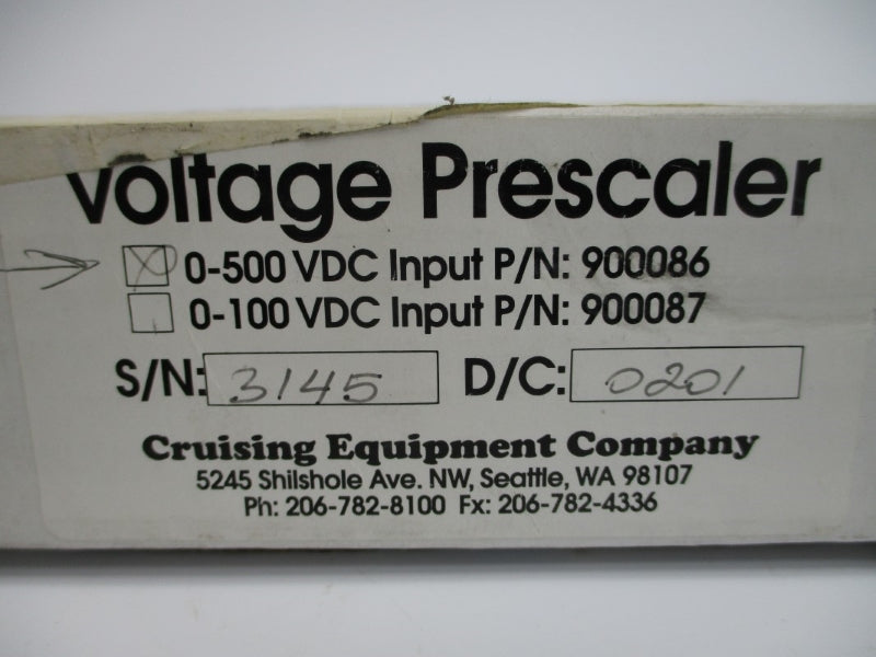 CRUISING EQUIPMENT COMPANY 900086 0-500VDC NSMP