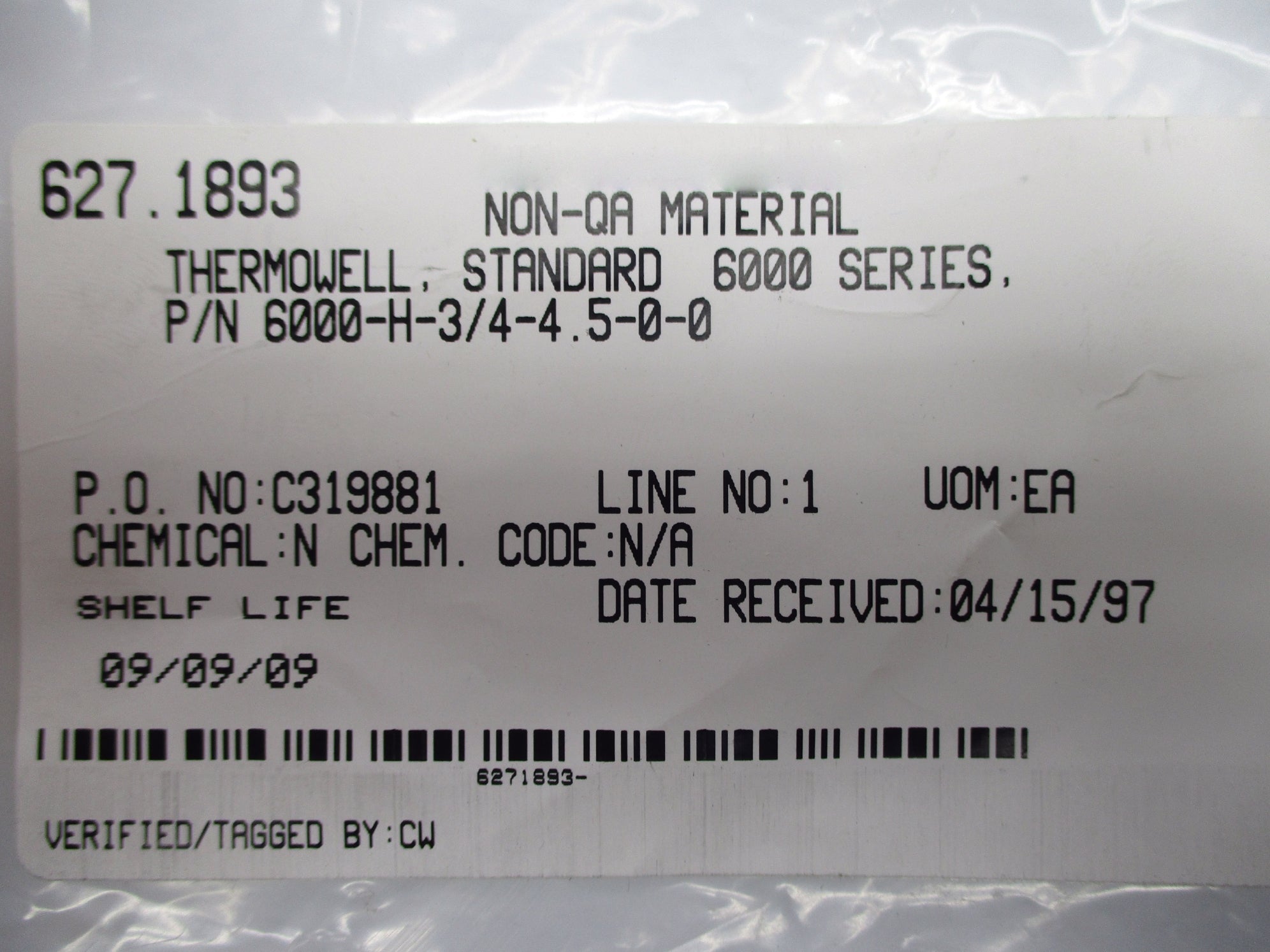 THERMO-COUPLE PRODUCTS 6000-H-3/4-4.5-0-0 NSNP