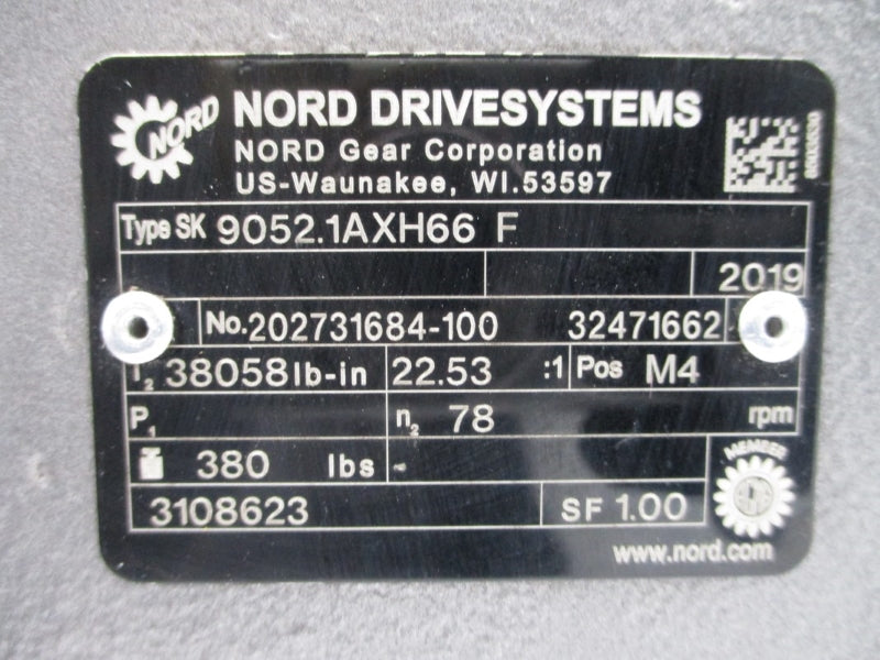 NORD DRIVE SYSTEMS SK9052.1AXH66F NSNP
