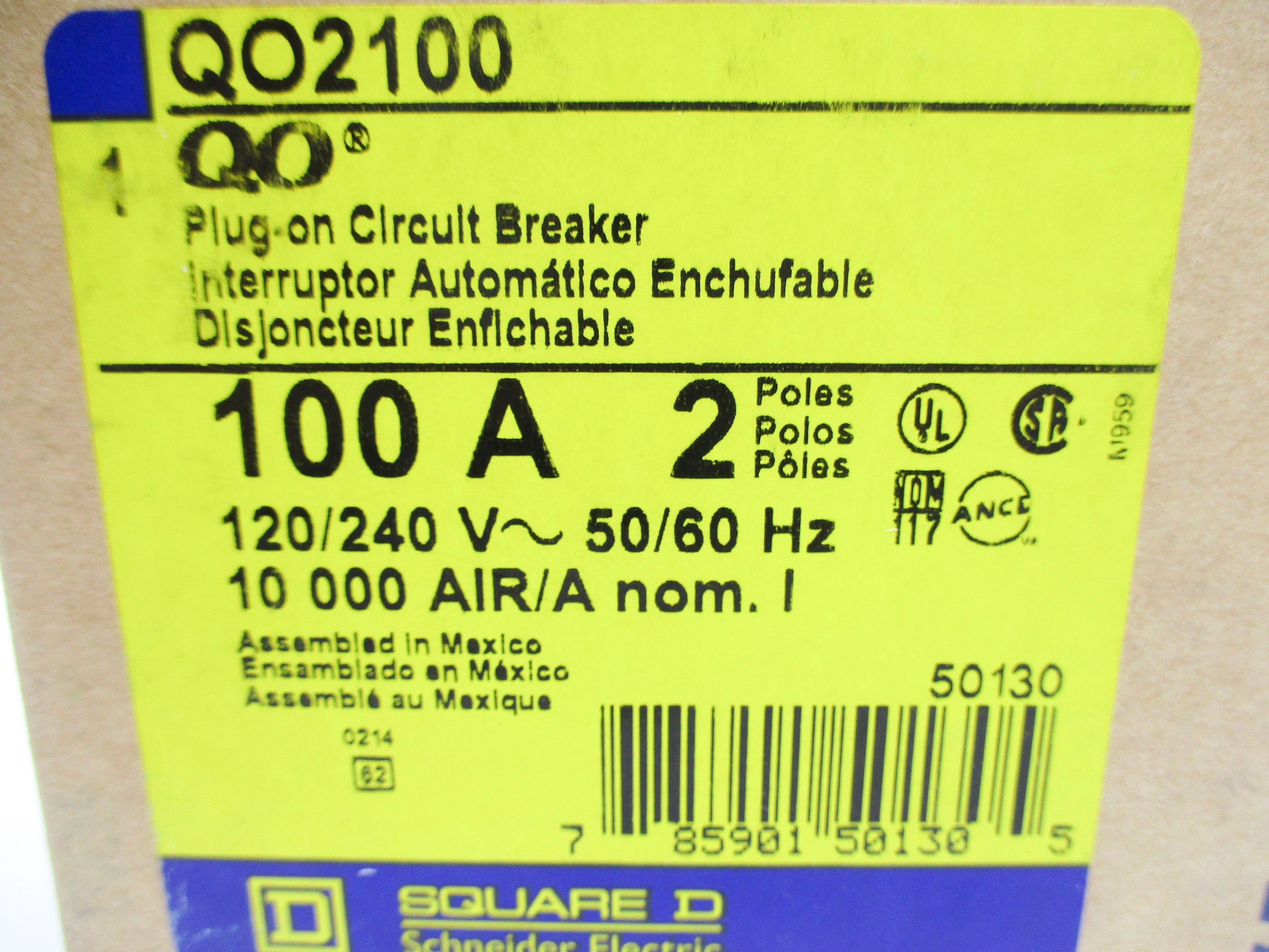 SQUARE D QO2100 100A 120/240V NSMP