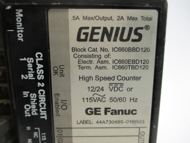 GE FANUC GENIUS IC660BBD120 115VAC UNMP