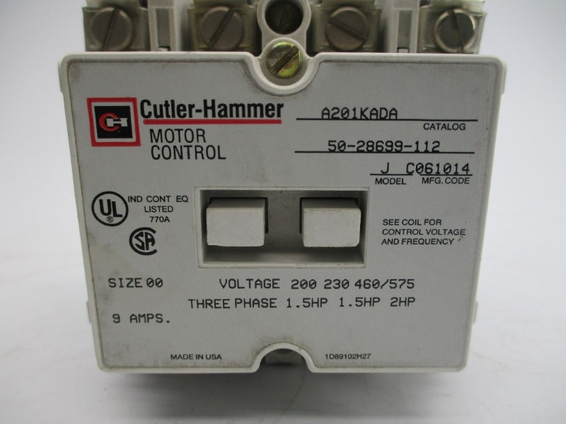 CUTLER HAMMER A201KADA 110/120V 9A NSNP