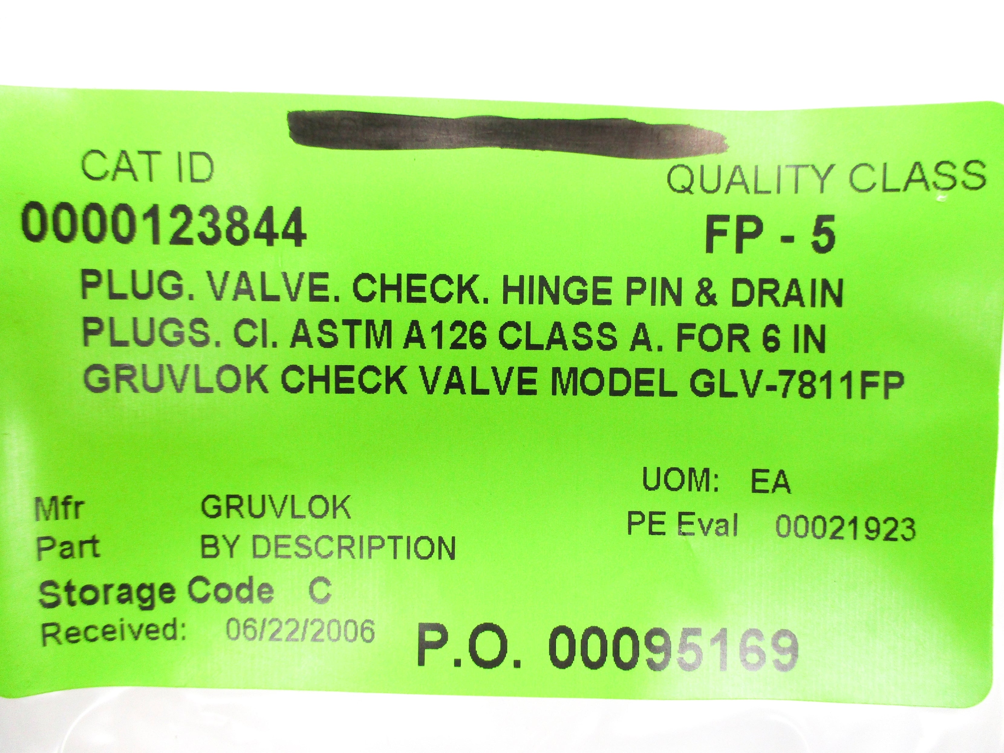 VALVE 0000123844 NSNP