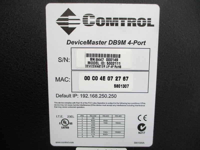 COMTROL 99447-3 DB9/RJ45 NSMP