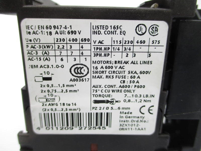 SIEMENS 3RT1015-1BB41 24VDC NSNP