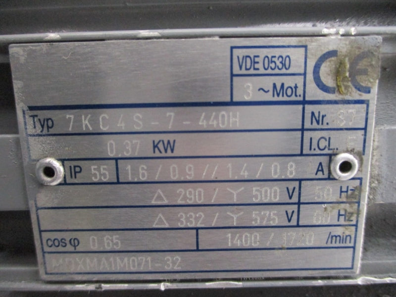 MOTOR 7KC4S-7-440H 332/575V 1.6/0.9/1.4/0.8A UNMP