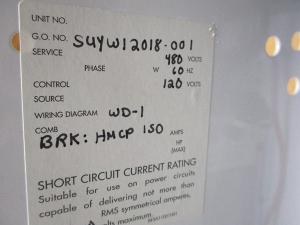 EATON SUYW12018-001 5A11001H01 480V 150A NSNP