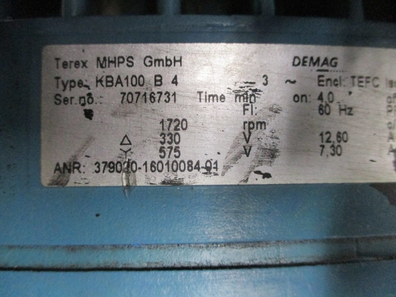 DEMAG KBA100B4 330/575V 12.60/7.30A UNMP