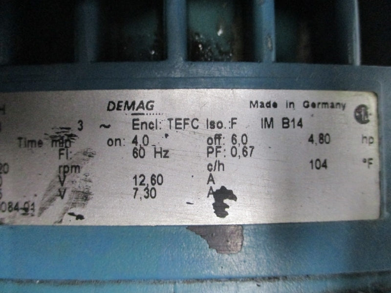 DEMAG KBA100B4 330/575V 12.60/7.30A UNMP