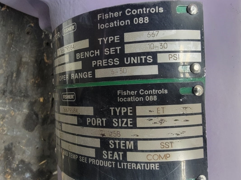 FISHER TYPE 667 ET 10-30PSI 6" UNMP