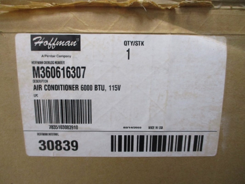 HOFFMAN APW MCLEAN M36-0616-307H M360616307 115V 14.0A 475PSI 50'/125'F 5000/6000BTU NSMP