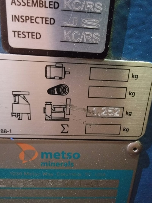 METSO SRL 8X6 CIIR W/ HASTE 219318901-02 ZX11811458.01 FRAME4 NSMP