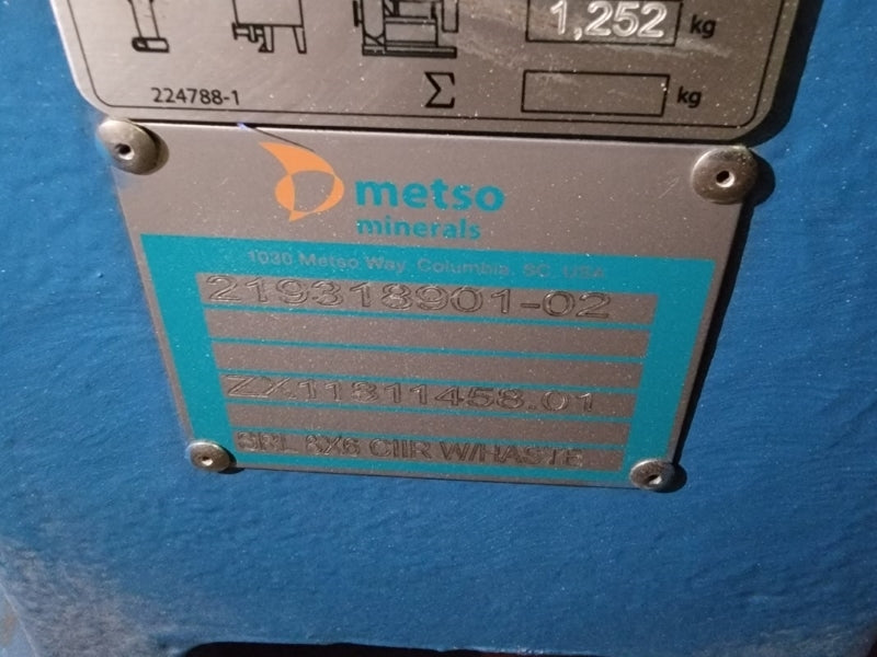 METSO SRL 8X6 CIIR W/ HASTE 219318901-02 ZX11811458.01 FRAME4 NSMP