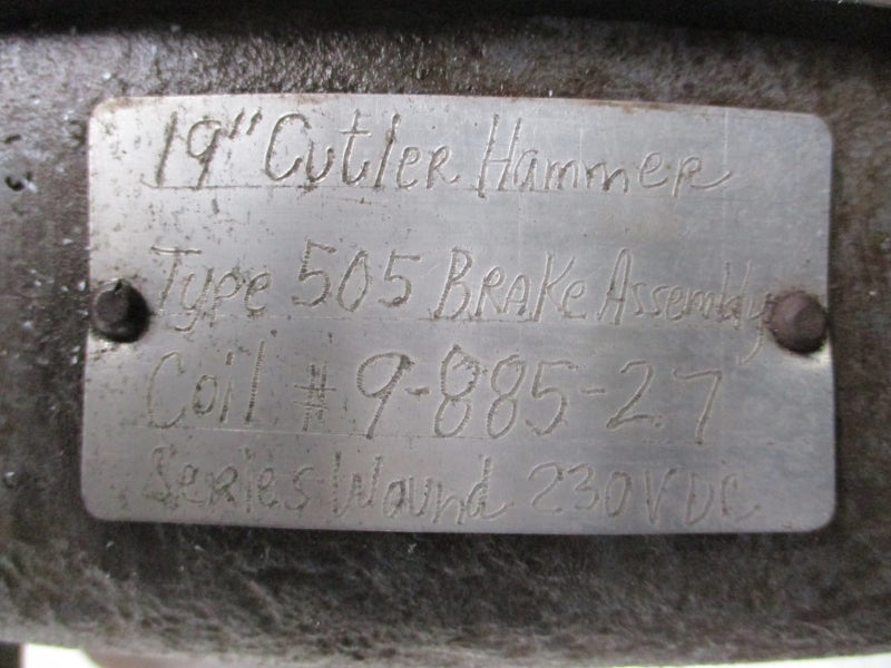 CUTLER HAMMER TYPE 505 9-885-27 230VDC (AS PICTURED) NSNP