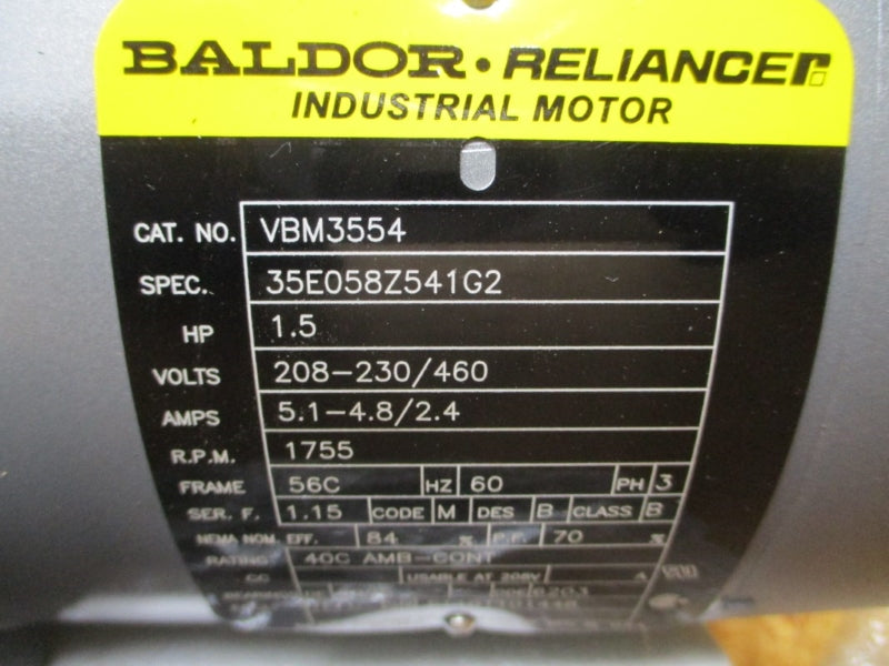 BALDOR VBM3554 208-230/460V 5.1-4.8/2.4A NSMP