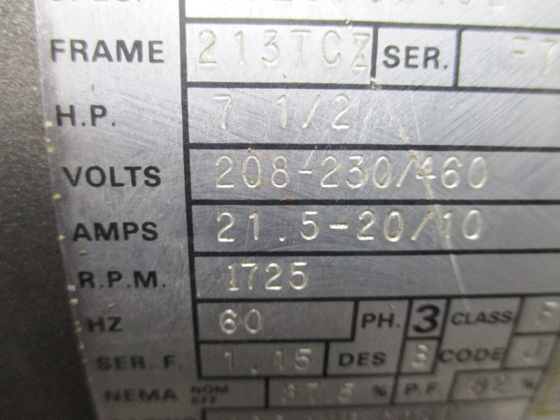 BALDOR JMM3710T-Z 208-230/460V 21.5-20/10A (AS PICTURED) NSNP