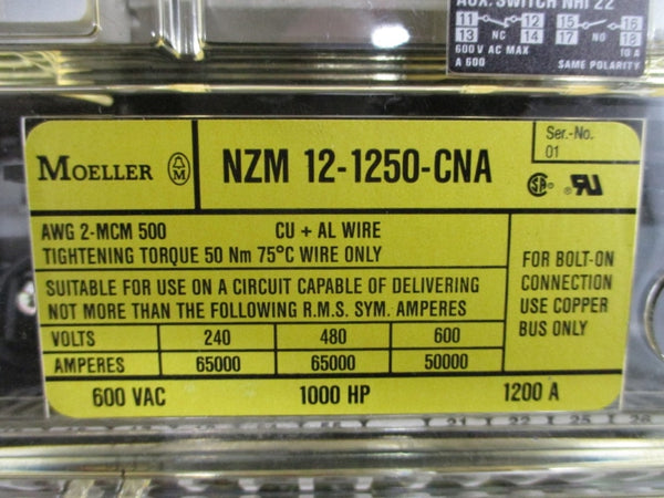 KLOCKNER MOELLER NZM12-1250-CNA 600VAC 1200A NSNP