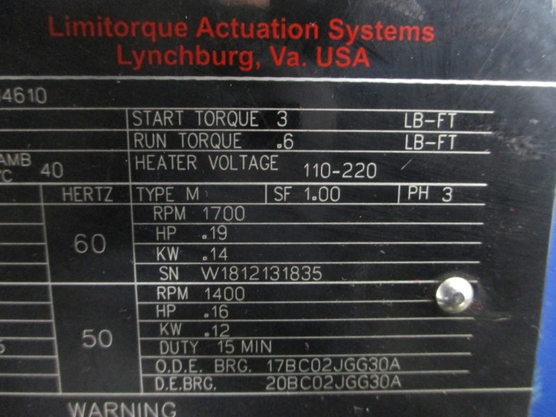 FLOWSERVE L120-10 B-MB0-VJ9-039604610 W/ GA INDUSTRIES 8FL-FIG804 480V 1.4A NSNP