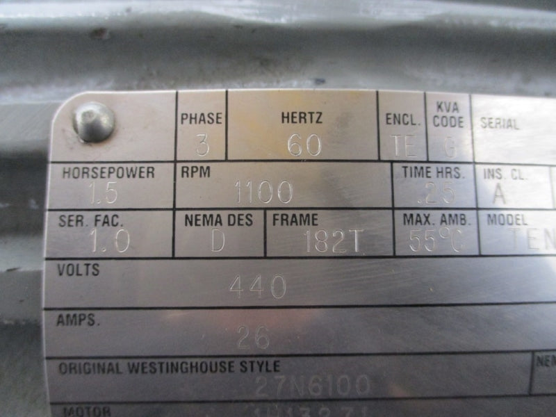 HOMEWOOD PRODUCTS WESTINGHOUSE 1H13271 27N6100 440V 26A NSNP