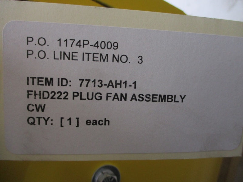 DEKALB BLOWER FHD-222-100 W/ 7713-AH1-1 FHD222 NSNP