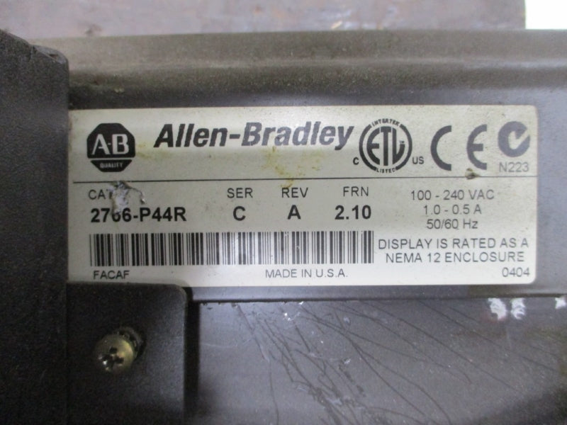 ALLEN BRADLEY 2706-P44R SER. C F/W 2.10 100-240VAC 1.0-0.5A UNMP