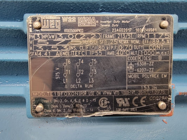 WEG TE1BF0X0N 575V 3.53A (AS PICTURED) NSNP
