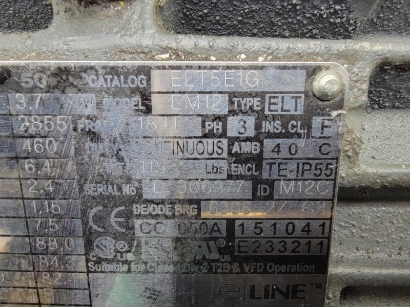 EMERSON ELT5E1G 575/460V 4.9/6.4A NSNP