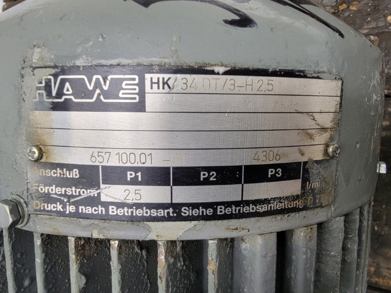 HAWE HK34DT/3-H2,5 400/230V 2.7/4.7A (AS PICTURED) NSNP
