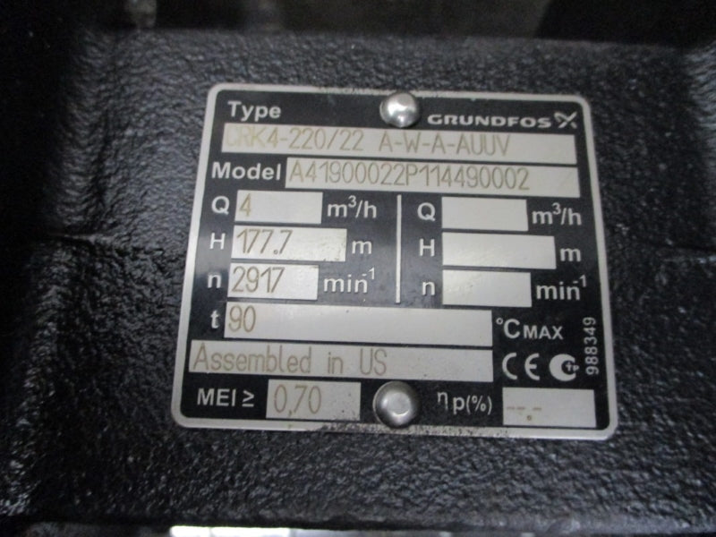 GRUNDFOS CRK4-220/22 A-W-A-AUUV NSNP