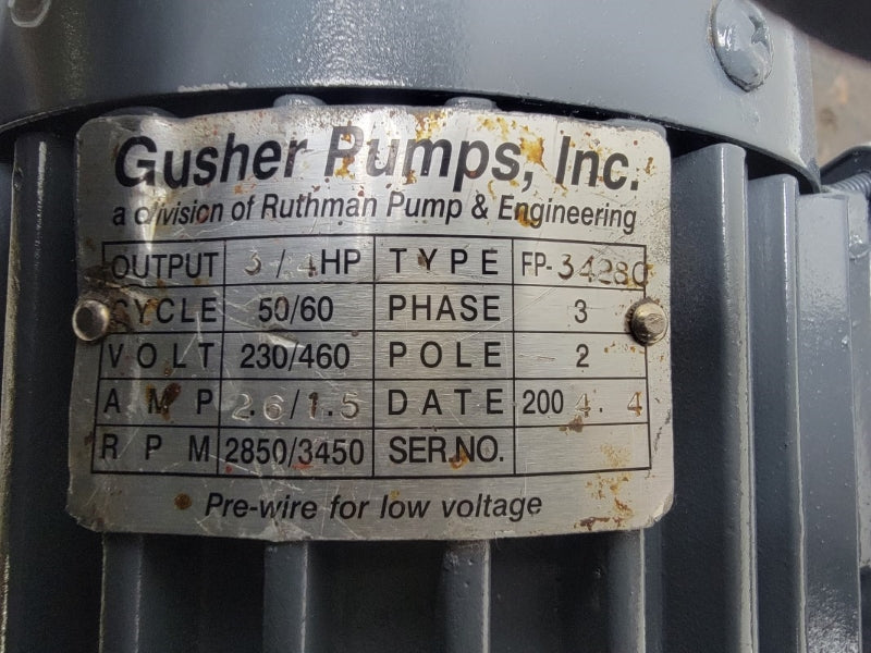 GUSHER PUMPS FP-34280 230/460V 2.6/1.5A NSNP