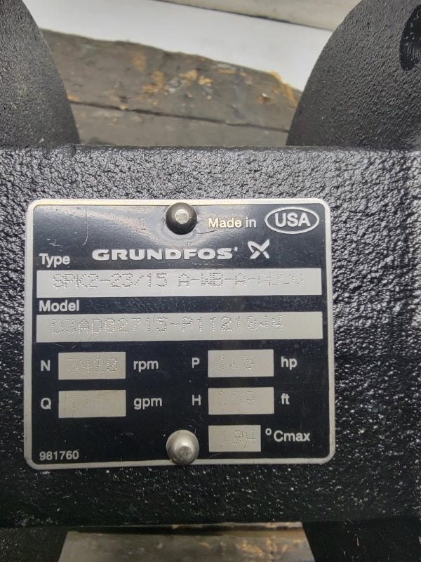 GRUNDFOS SPK2-23/15 A-WB-A-AUUV D3AD02715-P1121044 NSNP