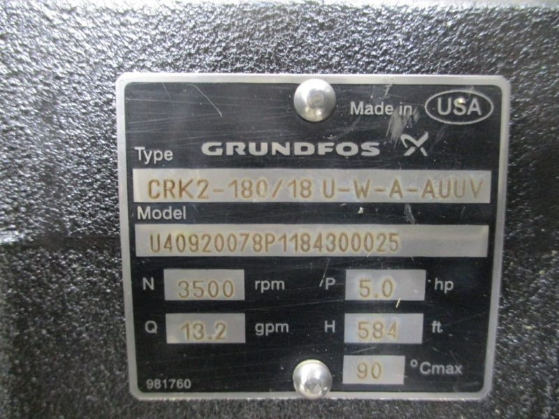 GRUNDFOS CRK2-180/8 U-W-A-AUUV U40920078P1184300025 NSNP