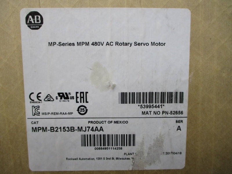 ALLEN BRADLEY MPM-B2153B-MJ74AA SER. A 480VAC 24.1A NSMP