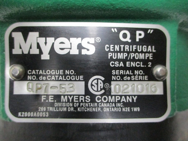 MYERS QP7-53 W/ WEG 10812519 TO0+C040J0000101862 575V 0.96A NSNP