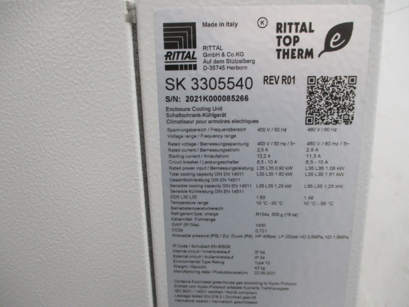 RITTAL SK3305540 460V 11.3A 406PSI 10-55'C NSMP