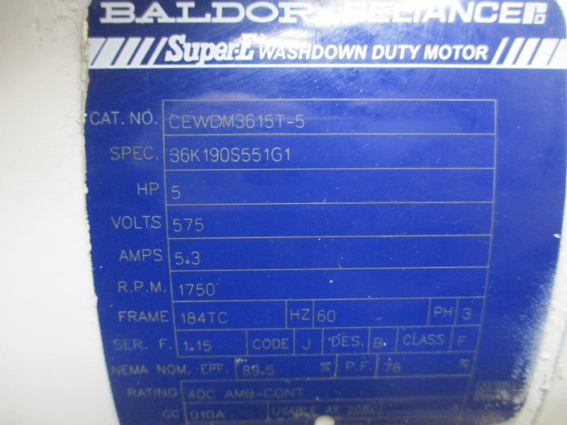 BALDOR RELIANCE CEWDM3615T-5 575V 5.3A NSNP