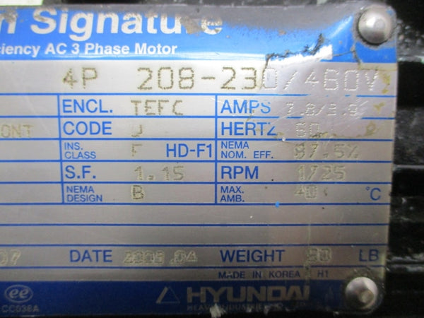 HYUNDAI HL182BL235A 208-230/460V 7.8/3.9A NSNP