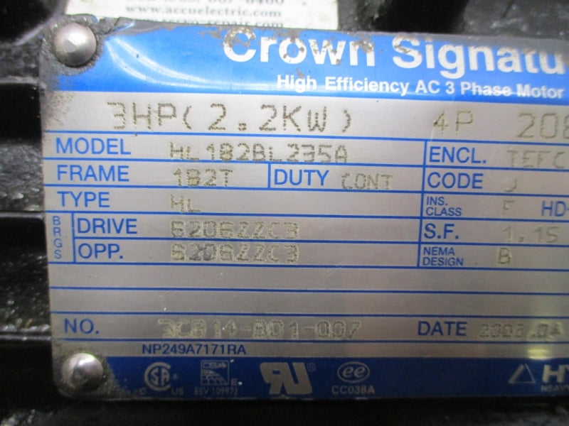 HYUNDAI HL182BL235A 208-230/460V 7.8/3.9A NSNP