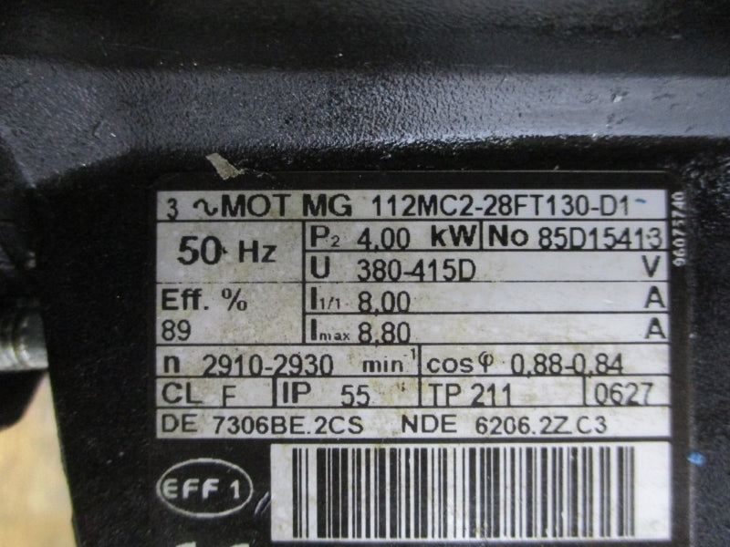 GRUNDFOS MG112MC2-28FT130-D1 380/480V 8.30-7.50/7.80-6.80A (AS PICTURED) NSNP