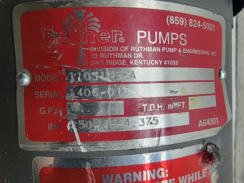 GUSHER PUMPS 11031NS-A W/ 35F850-863 575V 0.96A NSNP
