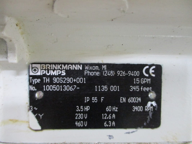 BRINKMANN TH90S290+001 230/460V 6.3/12.6A NSNP