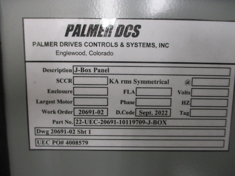 PALMER DCS 22-UEC-20691-10119709-J-BOX NSMP