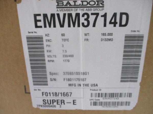 BALDOR RELIANCE EMVM3714D 230/460V 24/12A NSMP