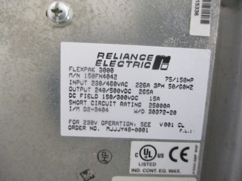 RELIANCE ELECTRIC 150FN4042 230/460VAC 226A NSNP
