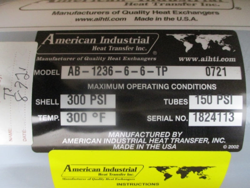 AMERICAN INDUSTRIAL AB-1236-6-6-TP 300PSI 300'F NSMP