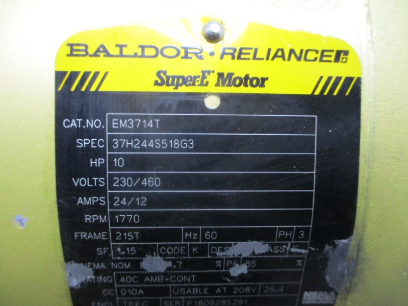 BALDOR RELIANCE EM3714T 230/460V 24/12A (AS PICTURED) NSNP