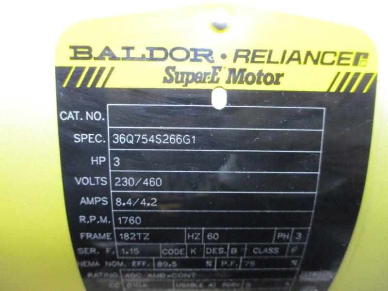 BALDOR RELIANCE 36Q754S266G1 230/460V 8.4/4.2A UNMP