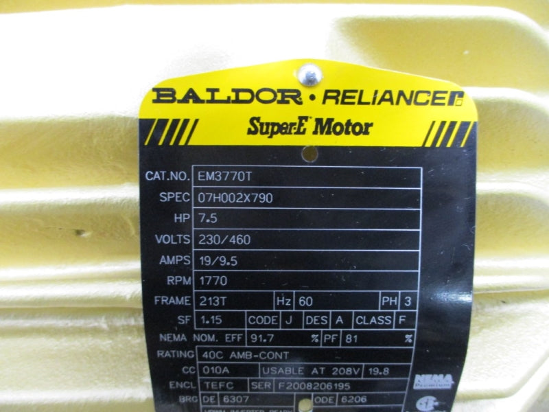 BALDOR RELIANCE EM3770T 230/460V 19/9.5A NSNP