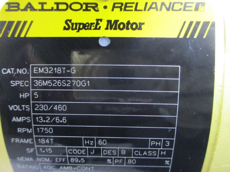 BALDOR RELIANCE EM3218T-G 230/460V 13.2/6.6A NSNP