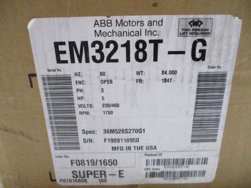 BALDOR RELIANCE EM3218T-G 230/460V 13.2/6.6A NSMP